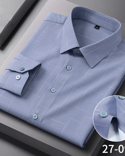 Stylish Long Sleeve Stripe Shirts for Men - Wrinkle Resistant Casual Wear