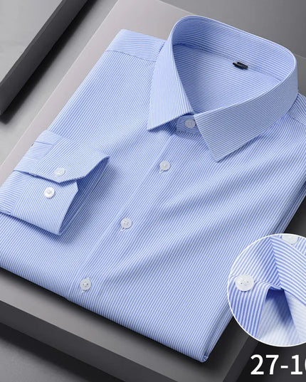 Stylish Long Sleeve Stripe Shirts for Men - Wrinkle Resistant Casual Wear