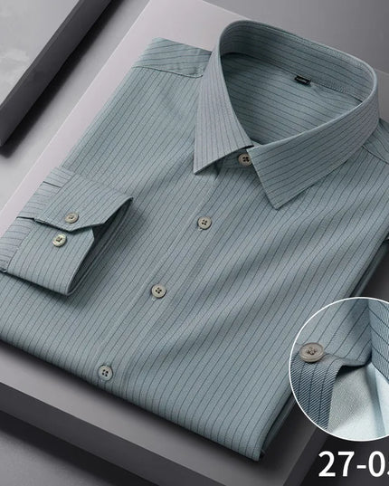 Stylish Long Sleeve Stripe Shirts for Men - Wrinkle Resistant Casual Wear