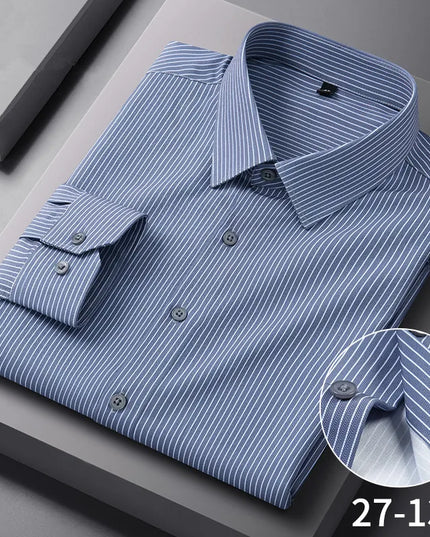 Stylish Long Sleeve Stripe Shirts for Men - Wrinkle Resistant Casual Wear