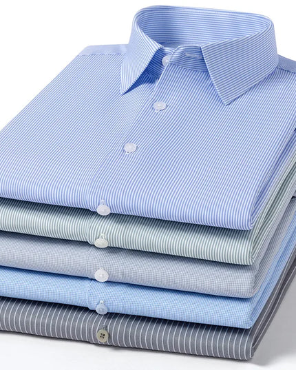 Stylish Long Sleeve Stripe Shirts for Men - Wrinkle Resistant Casual Wear