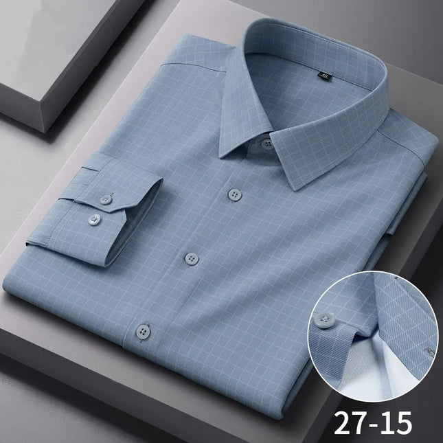 Stylish Long Sleeve Stripe Shirts for Men - Wrinkle Resistant Casual Wear
