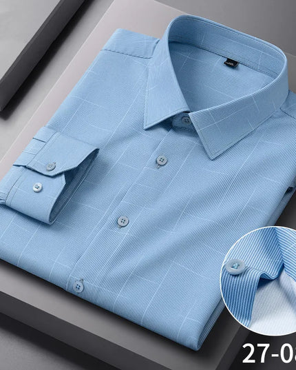 Stylish Long Sleeve Stripe Shirts for Men - Wrinkle Resistant Casual Wear