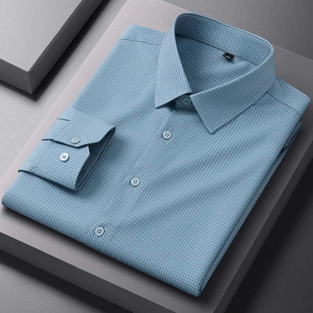 Stylish Long Sleeve Stripe Shirts for Men - Wrinkle Resistant Casual Wear