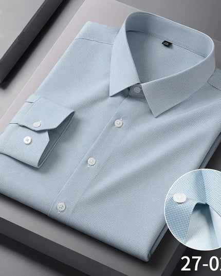 Stylish Long Sleeve Stripe Shirts for Men - Wrinkle Resistant Casual Wear