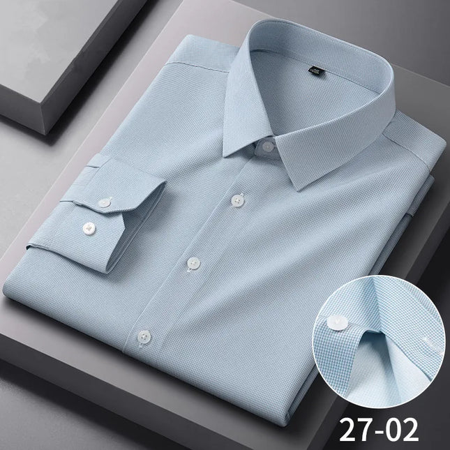 Stylish Long Sleeve Stripe Shirts for Men - Wrinkle Resistant Casual Wear