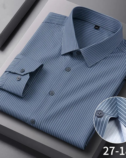Stylish Long Sleeve Stripe Shirts for Men - Wrinkle Resistant Casual Wear