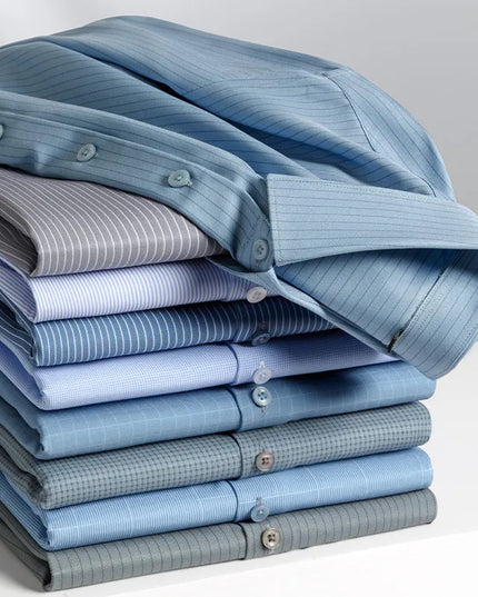 Stylish Long Sleeve Stripe Shirts for Men - Wrinkle Resistant Casual Wear
