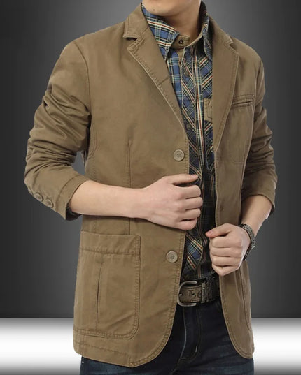 Stylish Men's Blazer - Casual Three Button Cotton Coat for Fashion