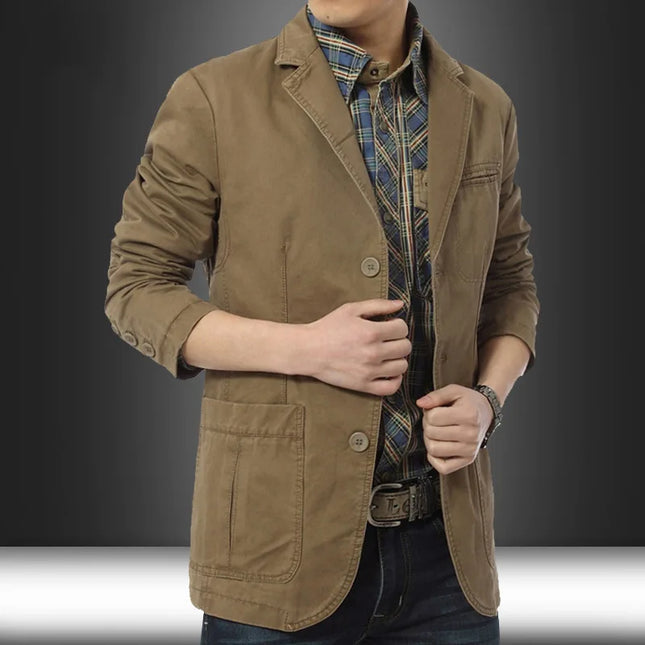 Stylish Men's Blazer - Casual Three Button Cotton Coat for Fashion
