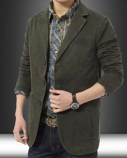 Stylish Men's Blazer - Casual Three Button Cotton Coat for Fashion
