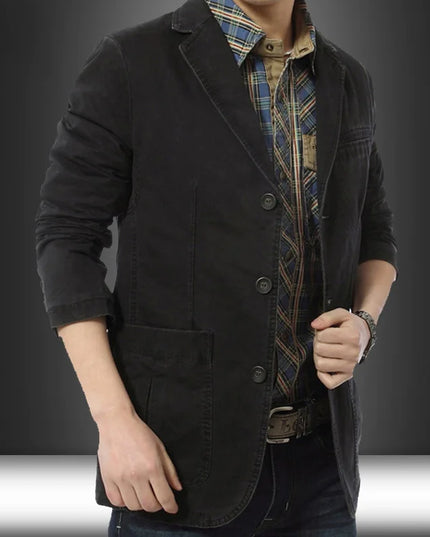 Stylish Men's Blazer - Casual Three Button Cotton Coat for Fashion