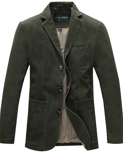 Stylish Men's Blazer - Casual Three Button Cotton Coat for Fashion