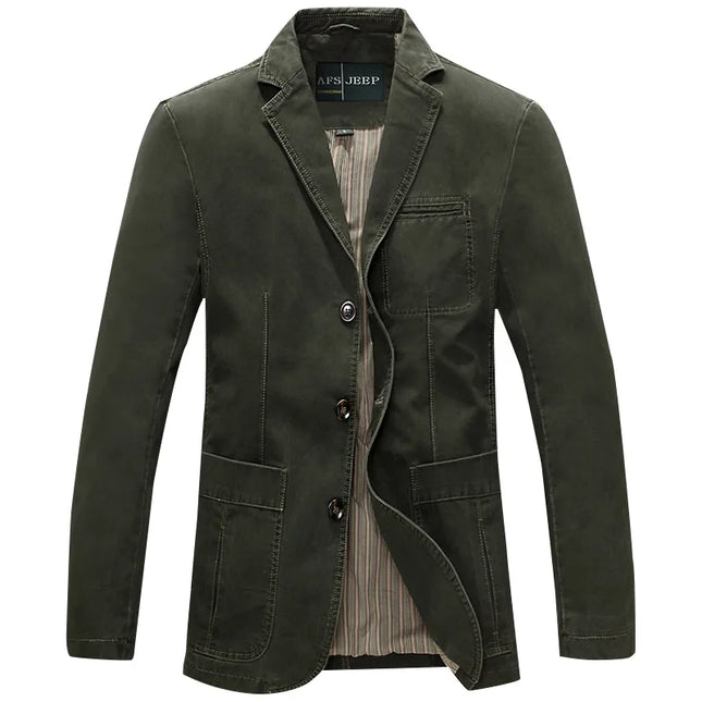 Stylish Men's Blazer - Casual Three Button Cotton Coat for Fashion
