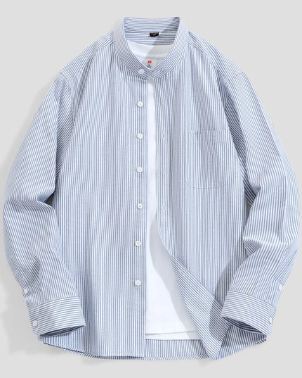 Stylish Men's Business Shirt - 100% Cotton Long Sleeve, 5XL Size
