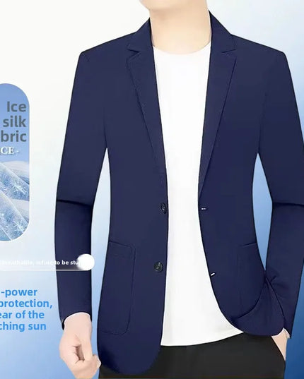 Summer Lightweight Blazer for Men - Casual Ice Silk Fashion
