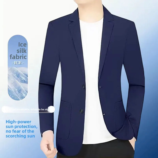 Summer Lightweight Blazer for Men - Casual Ice Silk Fashion