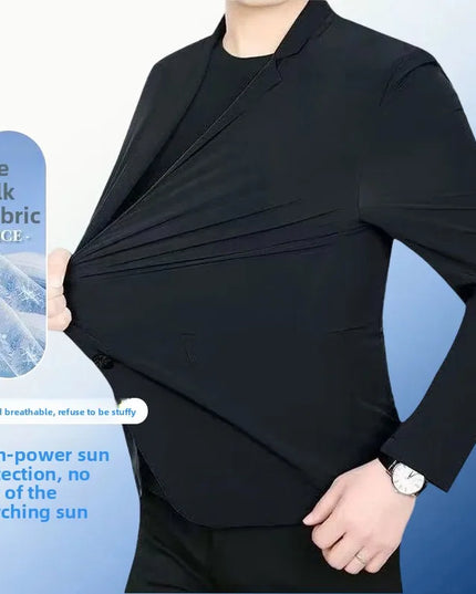 Summer Lightweight Blazer for Men - Casual Ice Silk Fashion