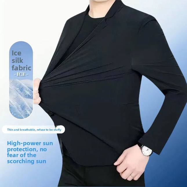 Summer Lightweight Blazer for Men - Casual Ice Silk Fashion