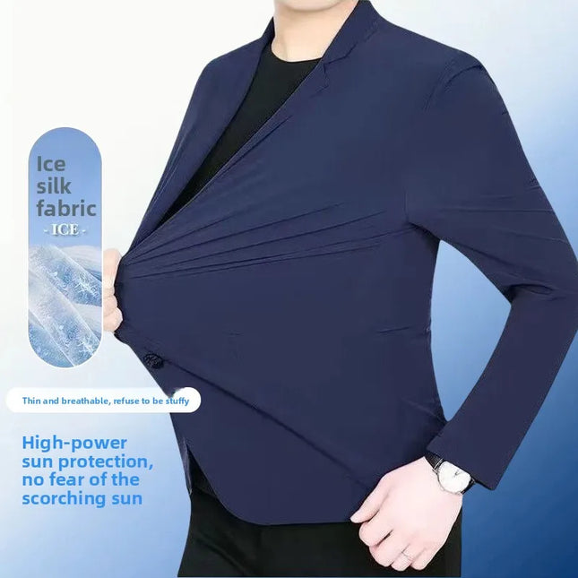 Summer Lightweight Blazer for Men - Casual Ice Silk Fashion