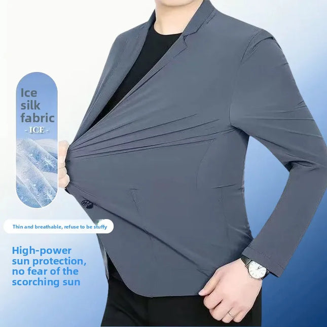 Summer Lightweight Blazer for Men - Casual Ice Silk Fashion