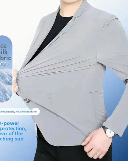 Summer Lightweight Blazer for Men - Casual Ice Silk Fashion