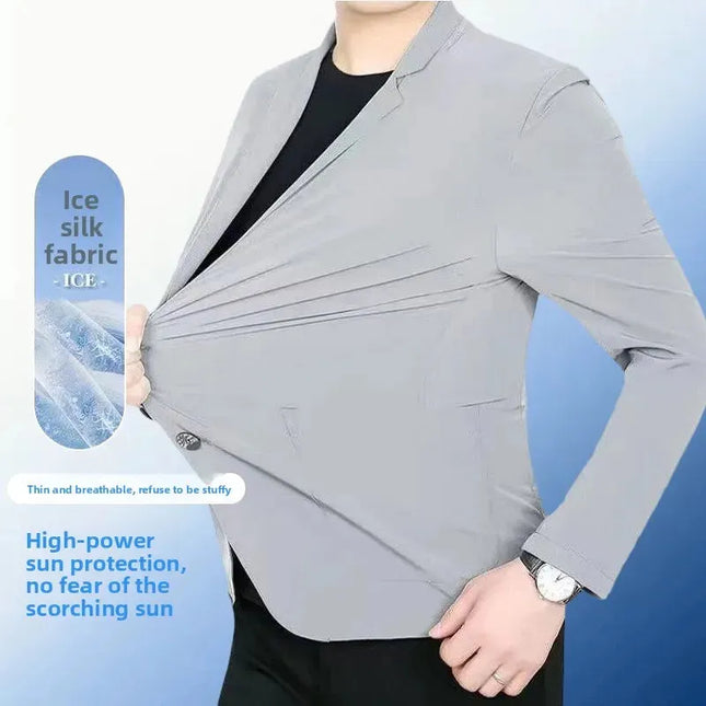 Summer Lightweight Blazer for Men - Casual Ice Silk Fashion
