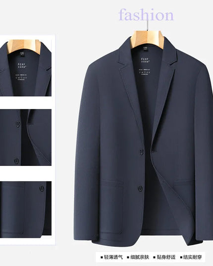 Summer Men's Casual Blazer - Lightweight, Breathable, Korean Style