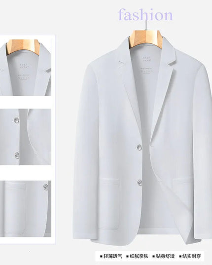 Summer Men's Casual Blazer - Lightweight, Breathable, Korean Style