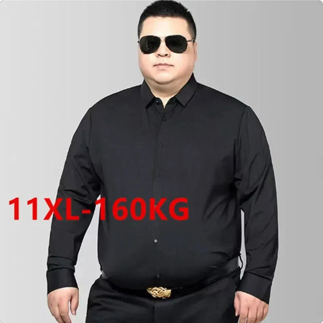 Super Size Slim-Fit Men's Business Shirt - 7XL to 11XL Options
