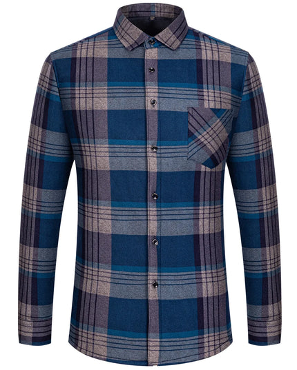 Thickened Men's Plaid Fleece Shirt - Warm Long Sleeve Winter Wear