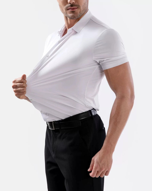Ultra Stretch Men's Short Sleeve Shirt - Business Casual, Abrasion-Resistant