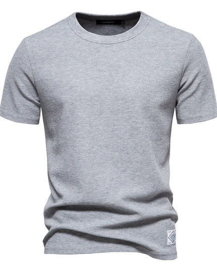 Waffle T-shirts for Men - Casual Short-Sleeved Tops