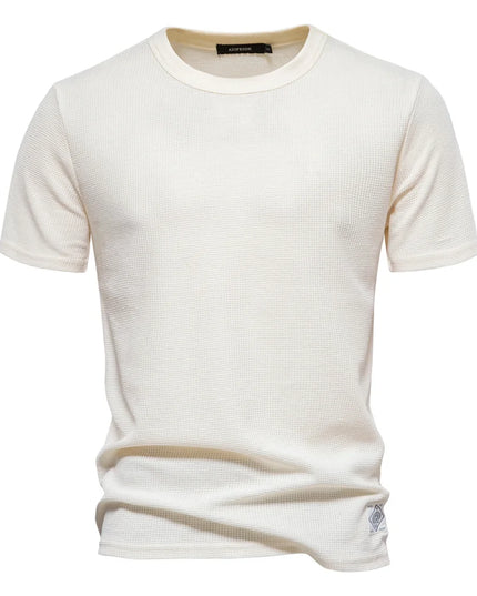 Waffle T-shirts for Men - Casual Short-Sleeved Tops