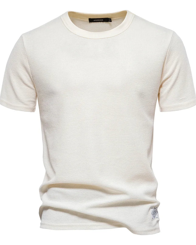 Waffle T-shirts for Men - Casual Short-Sleeved Tops