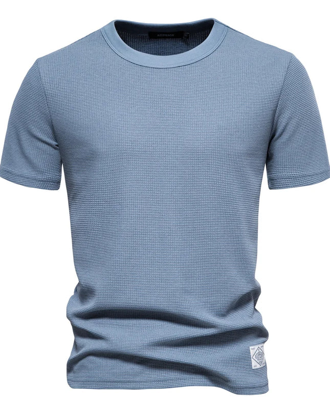 Waffle T-shirts for Men - Casual Short-Sleeved Tops