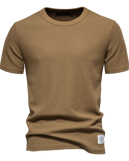 Waffle T-shirts for Men - Casual Short-Sleeved Tops