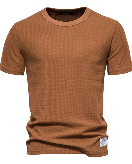Waffle T-shirts for Men - Casual Short-Sleeved Tops