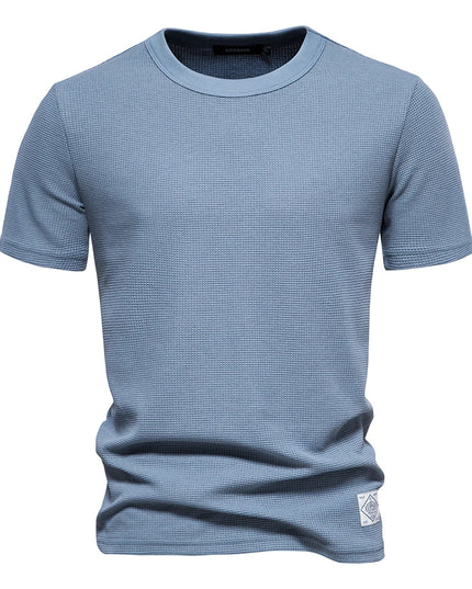 Waffle T-shirts for Men - Casual Short-Sleeved Tops