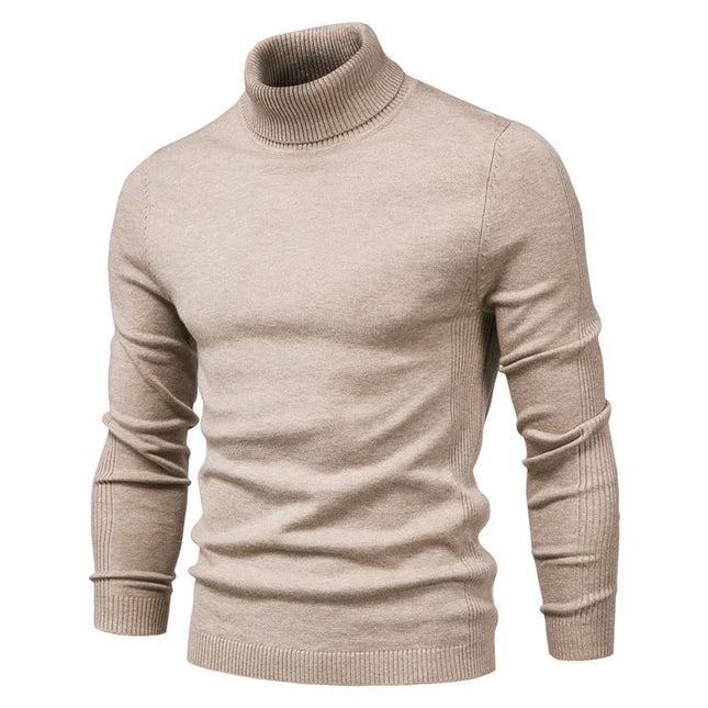 Warm Slim Fit Turtleneck Sweater for Men - Casual Winter Style