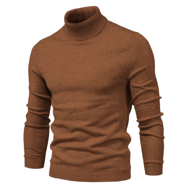 Warm Slim Fit Turtleneck Sweater for Men - Casual Winter Style