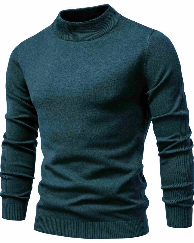 Warm Slim Fit Turtleneck Sweater for Men - Casual Winter Style