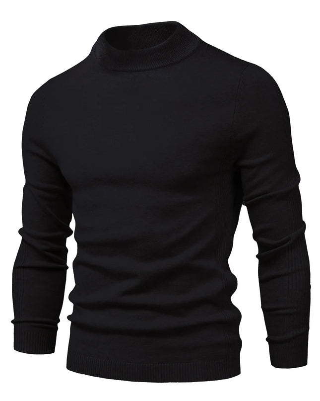 Warm Slim Fit Turtleneck Sweater for Men - Casual Winter Style