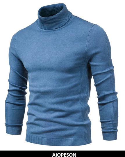 Warm Slim Fit Turtleneck Sweater for Men - Casual Winter Style