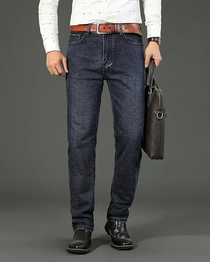 Wthinlee Men's Casual Straight Jeans - Stretch Denim for Business Wear