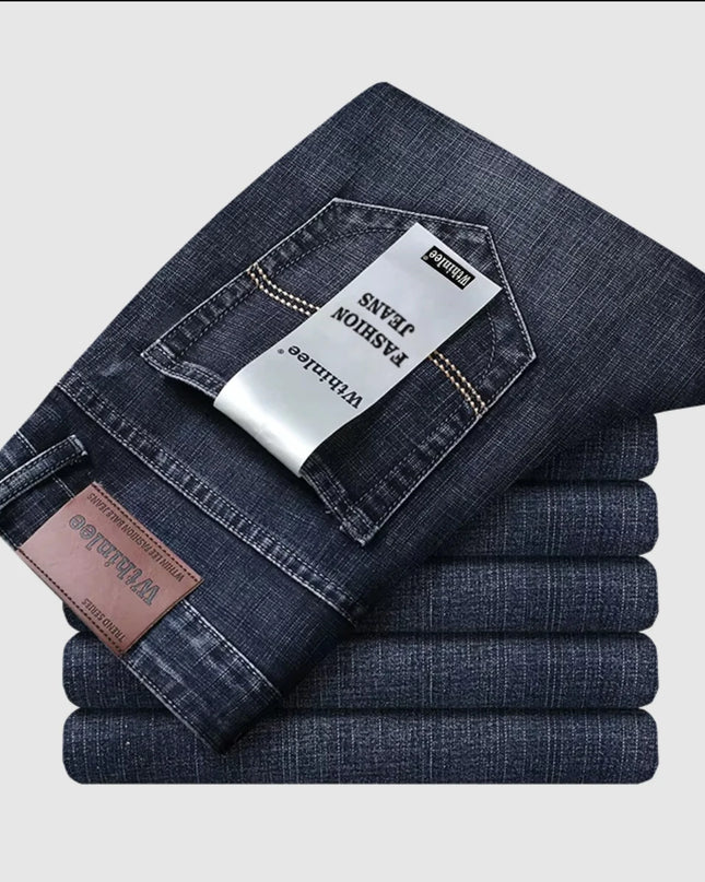 Wthinlee Men's Casual Straight Jeans - Stretch Denim for Business Wear