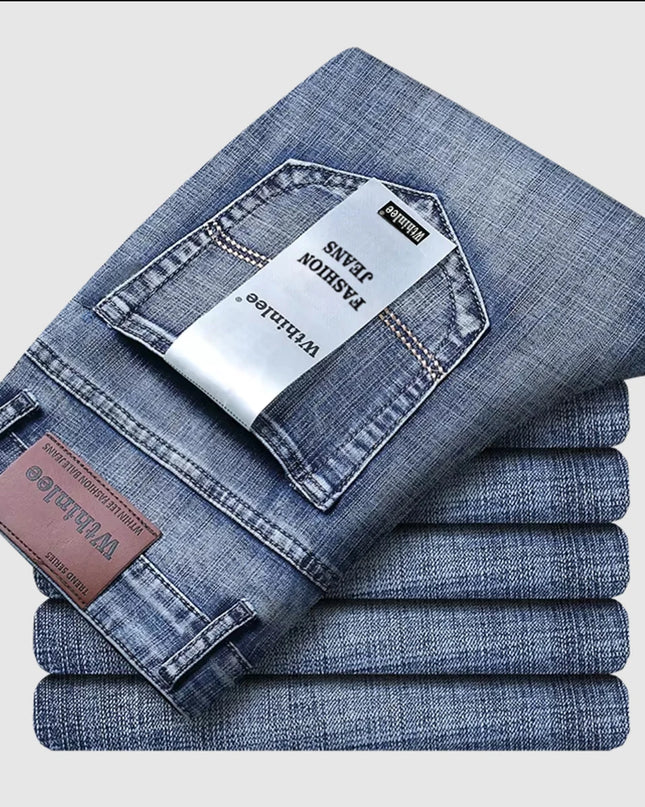 Wthinlee Men's Casual Straight Jeans - Stretch Denim for Business Wear
