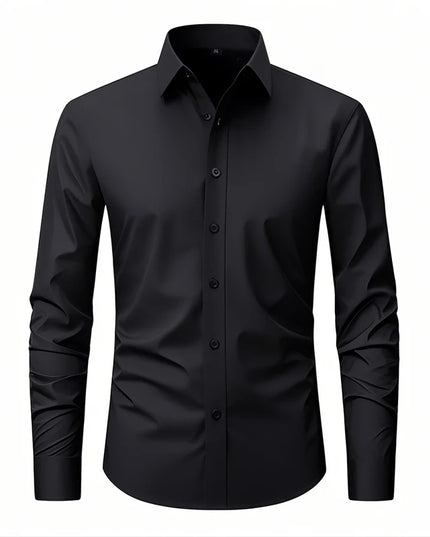 XXL Men's Business Shirt - Wrinkle Free Slim Fit for Spring Autumn