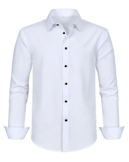 XXL Men's Business Shirt - Wrinkle Free Slim Fit for Spring Autumn