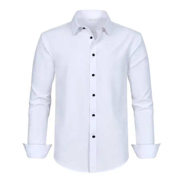 XXL Men's Business Shirt - Wrinkle Free Slim Fit for Spring Autumn